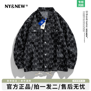 NY&NEW优选推荐丨满印牛仔外套男女款春秋季潮流情侣装休闲夹克男