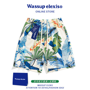 Wassup elexis旗舰店沙滩裤男女夏季潮牌5五分短裤海边游泳裤子