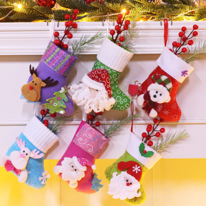 圣诞袜大中小号礼品袋圣诞节装饰品圣诞老人儿童平安夜礼物糖果袜