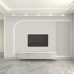 客厅2024新款电视背景墙壁纸简约定制轻奢大气风格栅壁布北欧墙纸