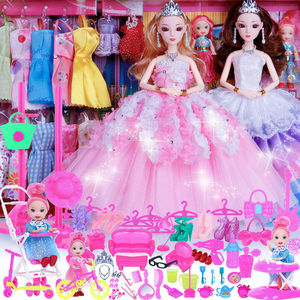 洋芭比娃娃套装大礼盒公主婚纱儿童女孩玩具过家家换装生日礼物布