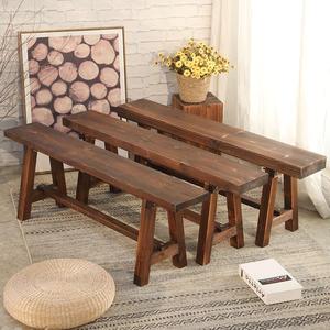 全实木长条凳长方形大板凳木头餐桌凳子家用木质靠墙餐厅茶桌厂家