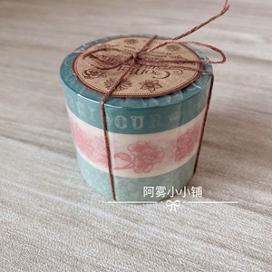 【阿雾】分装 ︱手帐 日本marks早期粉蓝花朵套组茶轴和纸胶带