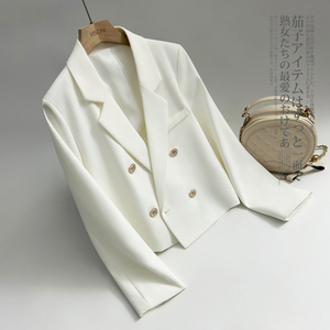 超短款白色西装外套女2024春秋季新款小个子韩版气质休闲春装西服