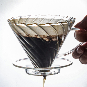 咖啡壶手冲V60一体式滤杯玻璃咖啡漏斗咖啡过滤器咖啡过滤杯