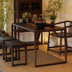 1.2米乌金木阳台小茶台2023新款功夫茶桌椅组合现代小型实木茶几