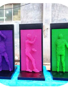 网红解压馆三维针雕人体百变针画3D真人打印机全身克隆魔法人体墙