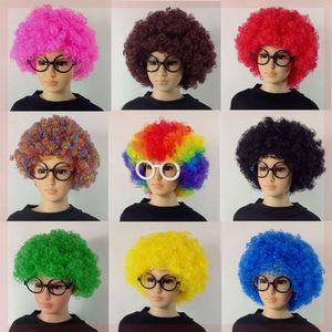 爆炸头假发搞怪小丑头套演出搞笑道具彩色假发套幼儿园表演区材料