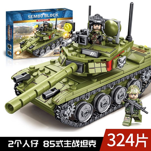 2024坦克益智力积木男孩拼装模型拼图儿童小颗粒军事玩具乐高礼物