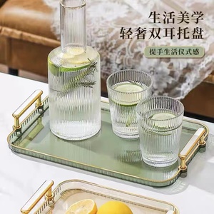 日本进口MUJIE水杯沥水托盘长方形家用茶杯茶盘客厅茶几收纳杯盘