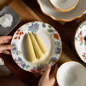有陶 国风陶瓷盘子家用菜盘高颜值中式胡兰花浅盘深盘甜品正餐盘
