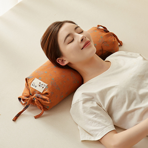 护颈椎枕头助睡眠牵引睡觉专用小圆柱形荞麦壳护颈枕芯单人硬1172