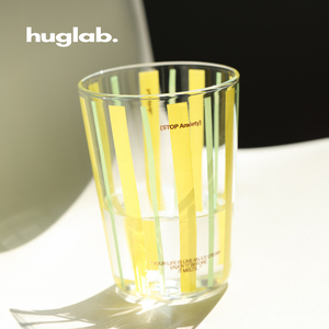 huglab原创 停止焦虑 耐热水杯咖啡牛奶杯 啤酒果汁玻璃杯北欧ins