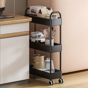 夹缝置物架厨房多功能冰箱缝隙收纳柜窄小推车可移动卫生间储物柜