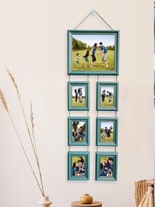 相框挂墙组合美式全家福家庭照片墙宝宝儿童成长挂绳儿童房创意