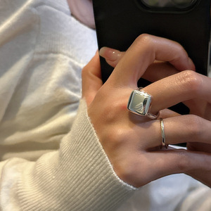 S925纯银韩版小众设计感包包重工质感戒指韩国风时髦简约指环