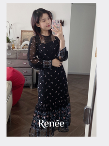 Renee｜RENEEVON RNA5018 蕾丝刺绣连衣裙 韩国专柜 现货