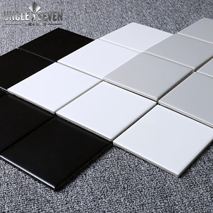 北欧简约厨房浴室马赛克瓷砖300300卫生间白色瓷砖黑白灰色釉面砖