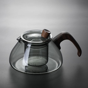 木把花草茶壶高硼硅玻璃煮茶壶办公室电陶炉加热泡茶壶复古烟灰色