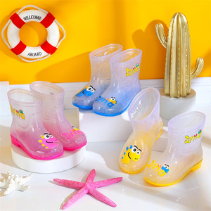儿童水鞋透明雨鞋男女童加棉保暖防滑雨靴夏季学生小童幼儿恐龙