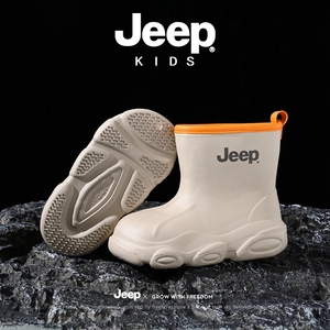 jeep儿童雨鞋男孩防滑宝宝小孩水鞋小学生雨靴子男童女童外穿潮牌