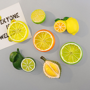 创意柠檬片仿真水果磁力冰箱贴仿真水果磁贴柠檬磁性留言贴吸铁石