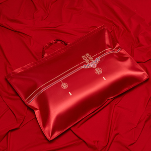 结婚枕芯包装袋枕头棉被喜被收纳袋大红色手提袋陪嫁四件套礼品袋