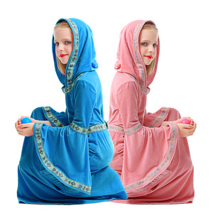 万圣节粉色蓝色吸血鬼童装 女童派对cos演出表演 欧式中世纪服装