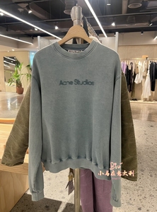 代购Acne Studios23新款做旧褪色模糊字母logo宽松男女同款卫衣