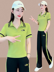 裴乐菲乐官方旗舰飞乐运动服套装女士夏季2024新款短袖长裤两件套