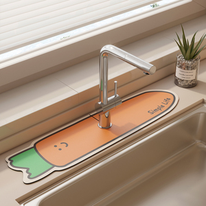 厨房硅藻泥吸水垫洗手台洗漱台水池窄边沥水垫卫生间水龙头台面垫