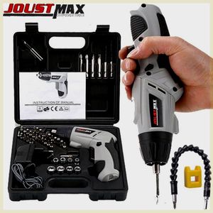 JOUSTMAX4.8V电动螺丝刀45件套充电式多功能家用手持电钻五金工具