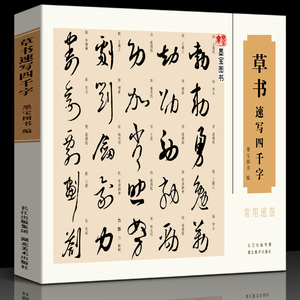 【16开横版】草书速写四千字常用速查 中国汉字书法速查检索词典 四千字笔画顺序检字表213偏旁部首编排 初学者入门简捷行草书字帖