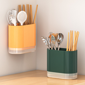轻奢厨房筷子筒置物架壁挂式筷篓放勺子餐具收纳盒多功能沥水筷笼