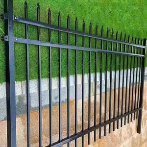 锌钢围墙护栏厂房社区铁艺栅栏庭院室外防护栏杆方管黑色铸铁围栏