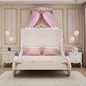 欧式儿童公主床皇冠马车造型实木创意卧室家居套装特色主体儿童床