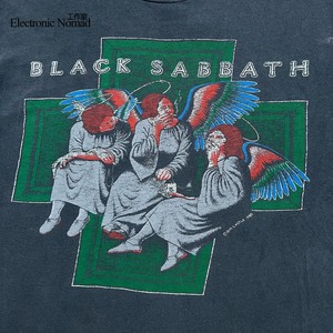 EN水洗大师90s摇滚乐队 黑色安息日 Black Sabbath美式砍肩T恤