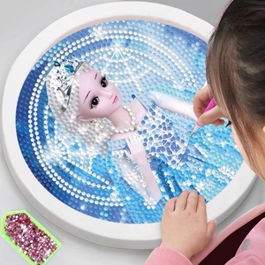 公主钻石贴画儿童手工diy制作材料包2024新款粉色幼儿园简单玩具