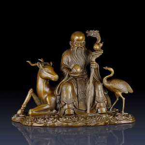 纯黄铜寿星摆件寿星公南极仙翁寿仙像礼物铜装饰品老人生日礼品