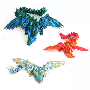 3D打印玩具水晶龙翅膀飞龙关节龙创意结晶神龙摆件手办礼物模型