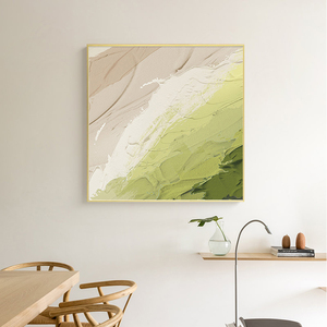 现代玄关肌理装饰画简约绿色油画餐厅抽象沙发挂画走廊卧室墙壁画