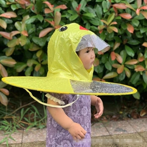 斗篷式儿童雨衣卡通便携式飞碟雨披头戴式雨帽pvc易折叠学生雨伞