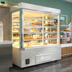 立式蛋糕柜甜品冷藏柜直角西点展示柜前开门水果饮料风幕柜敞开式