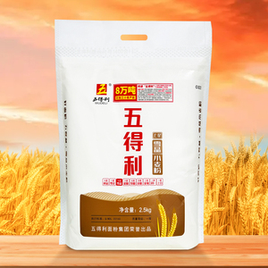 【五得利面粉】七星雪晶小麦粉2.5kg河南家庭装中筋通用粉5斤包邮