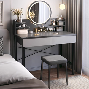 梳妆台卧室现代简约床边化妆台镜主卧网红小户型小型化妆桌子简易