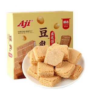 夹心网红威化饼AJI豆乳威化饼干68g*2日式豆乳味方块休闲零食小吃