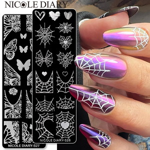 NICOLE DIARY Halloween Nail Art Stamping Plate Drawing