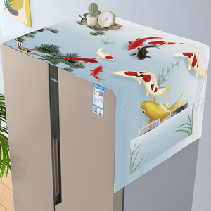 遮盖北欧洗衣机高端遮挡保护罩防油烟冰柜上的2021新款冰箱盖布顶