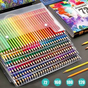 彩铅笔160色油性彩铅套装150色专业水溶性素描绘画彩色铅笔180