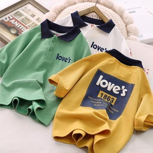 童装夏季男童t恤2023新款韩版中大童短袖儿童服装时尚Polo领上衣